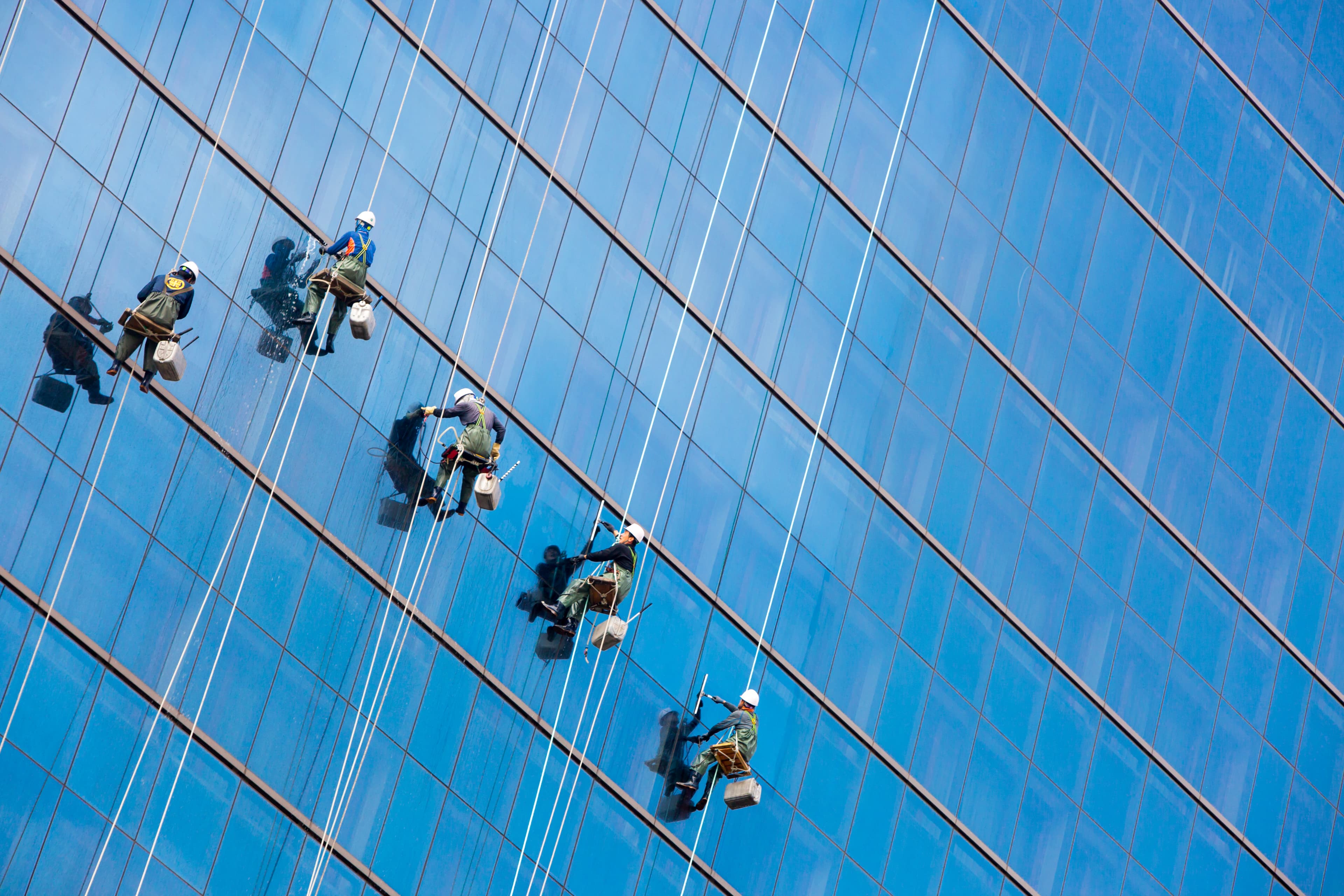 Window Cleaners working at high levels